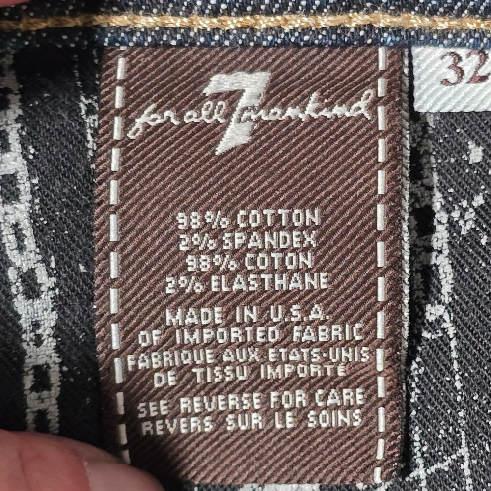 7 For All Mankind Austyn Relaxed Straight  Dark Wash Blue Jeans Mens 32x29 - Picture 7 of 11